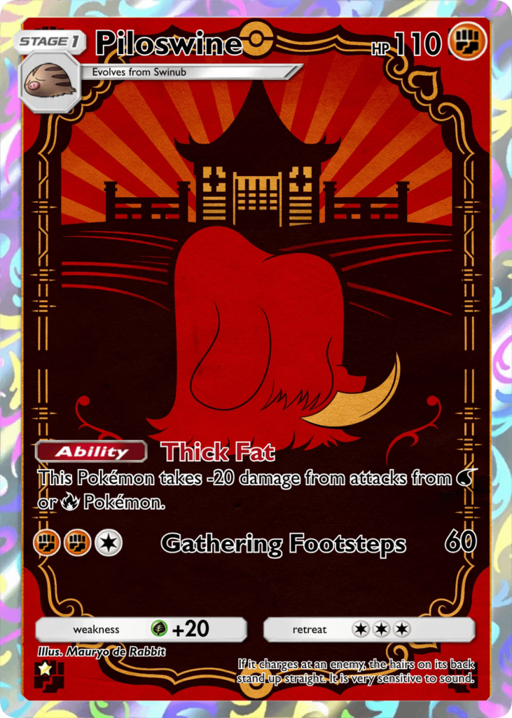 Gen 2 Full Arts (2/100) - Today's Pokemon is Piloswine! Heard there was a new Animal Farm movie coming out so I made this vectorized full art inspired on the book's iconic cover