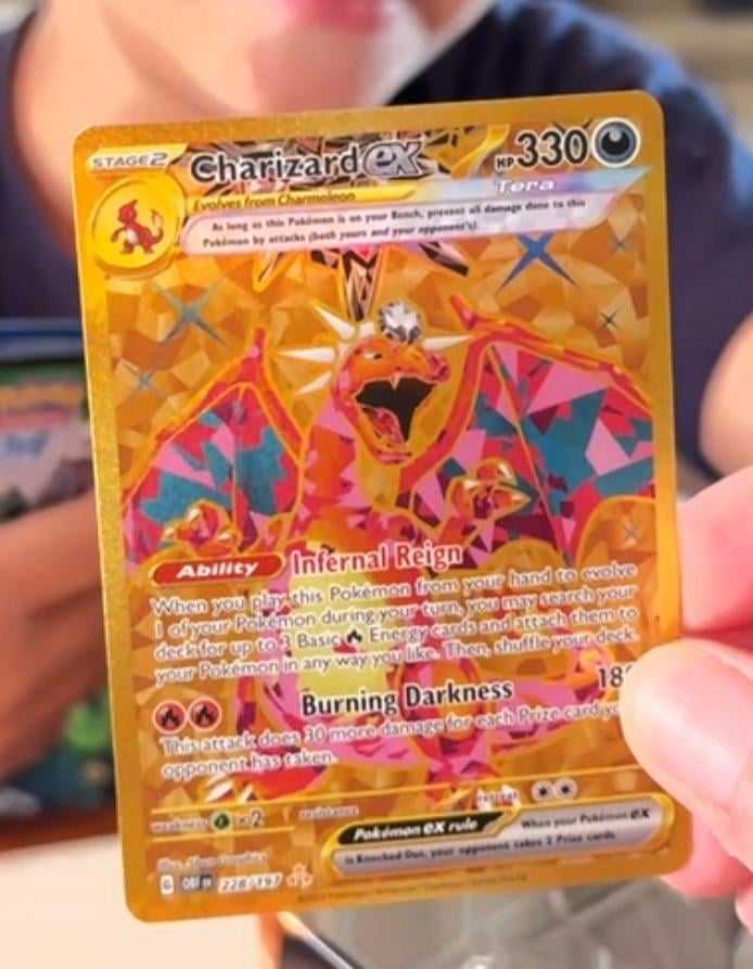 7 year old nephew started collecting pokemon. Bought him a tin and he pulled this today!