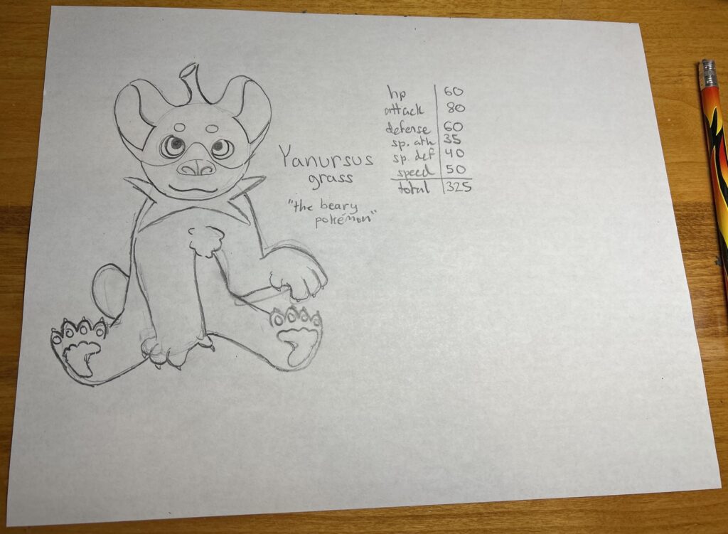 not done yet but heres one of my three starters Yanursus