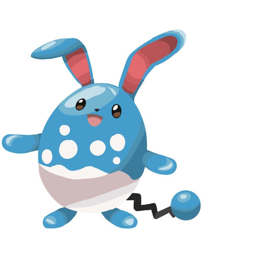 Some Azumarill art I made (Don’t judge, I’m new to digital art)