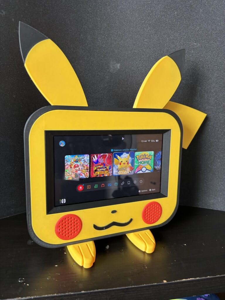 I designed and printed this Pikachu Tv shell for my Nintendo switch 2