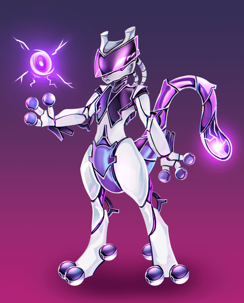 Robo Mewtwo, commissioned (Art by me!)