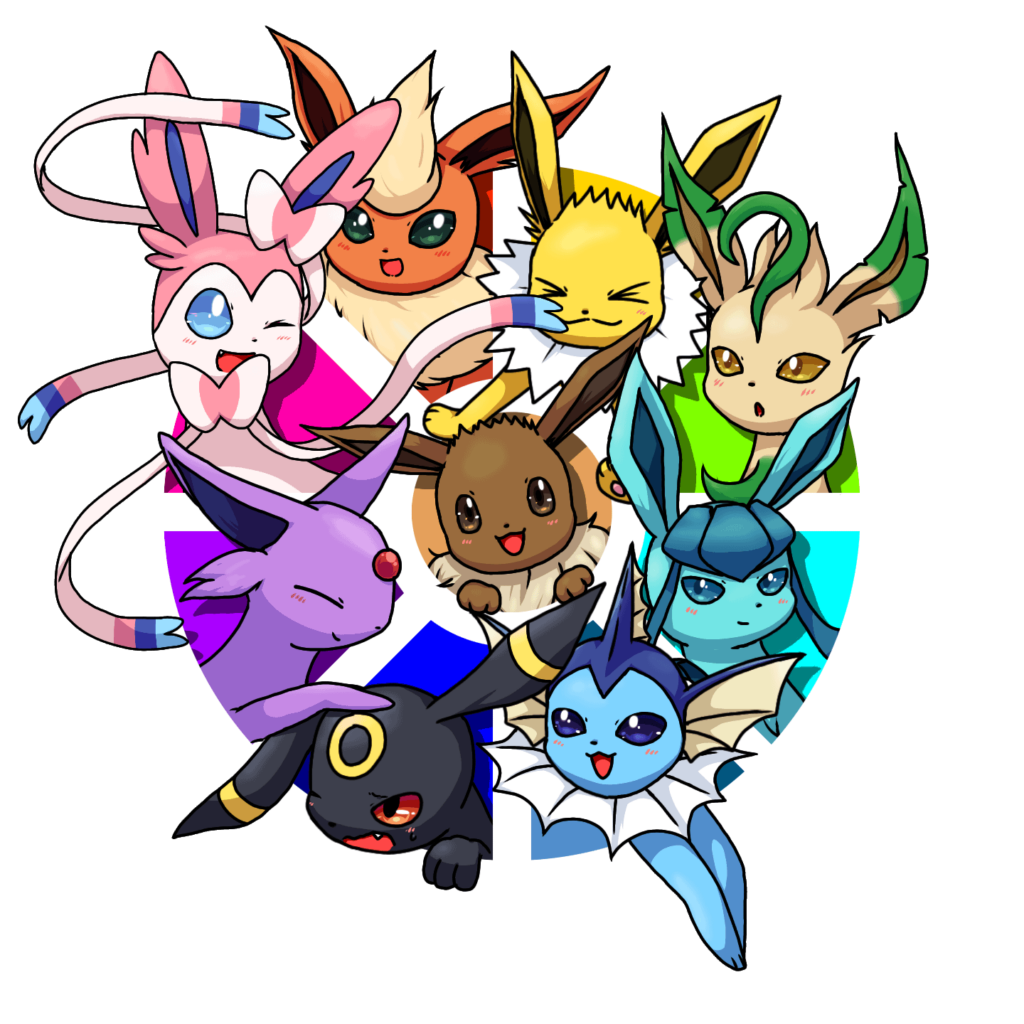 [OC] Eeveelution color wheel