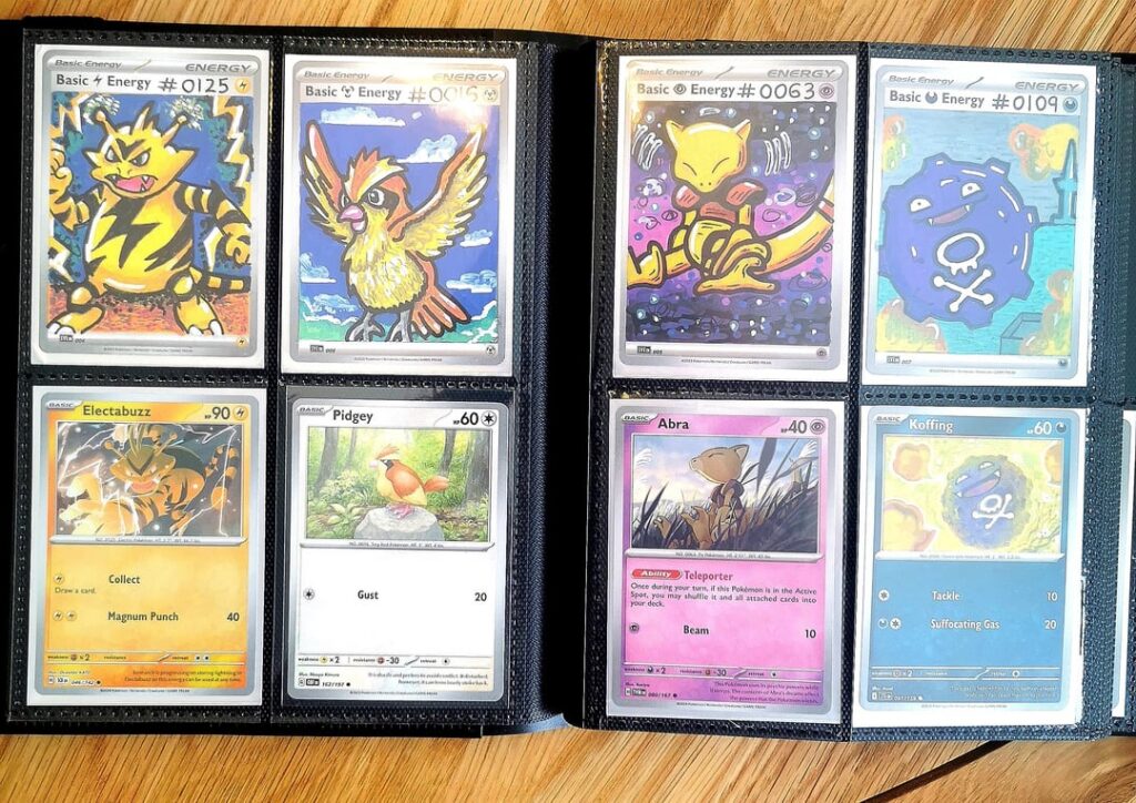 Few more pages complete of the picture pokedex on (energy cards) 1-5th through original 151.