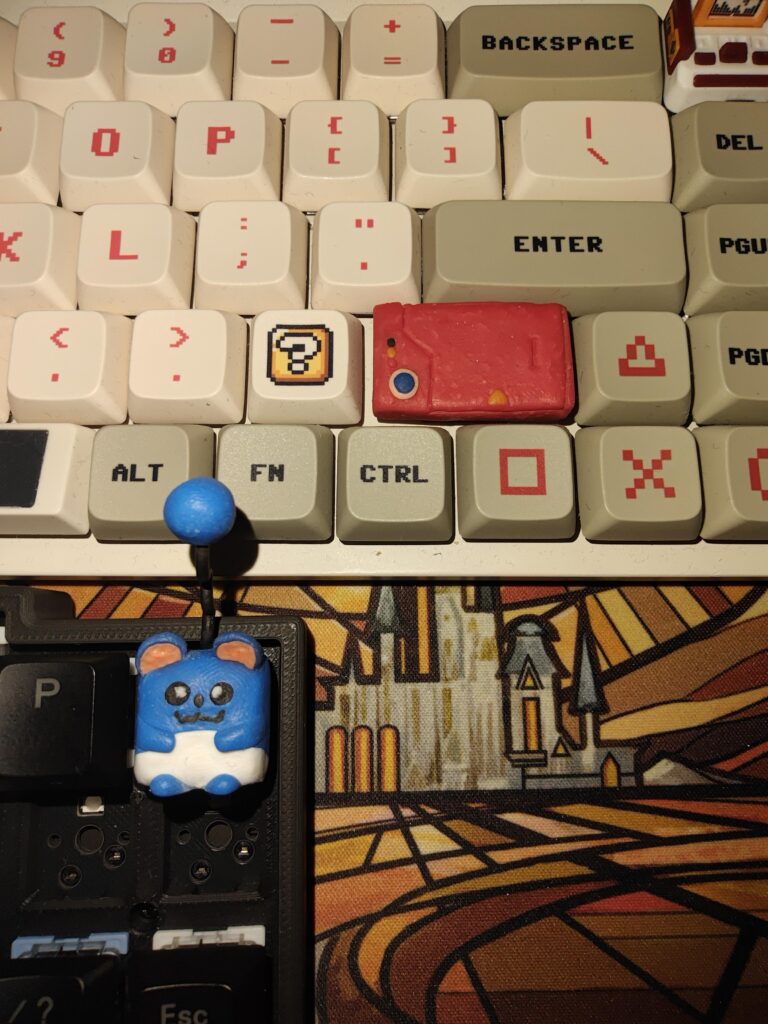 Gen1 Pokedex and Marill handmade artisan keycaps