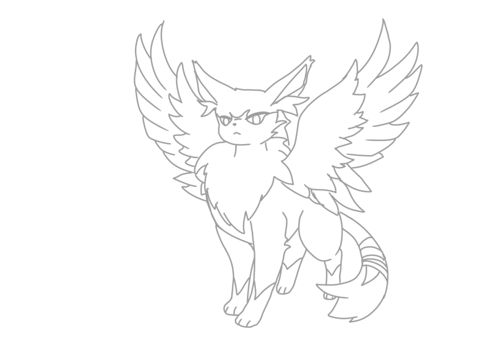 My flying type eeveelution, Euangeleon! (Sketch)