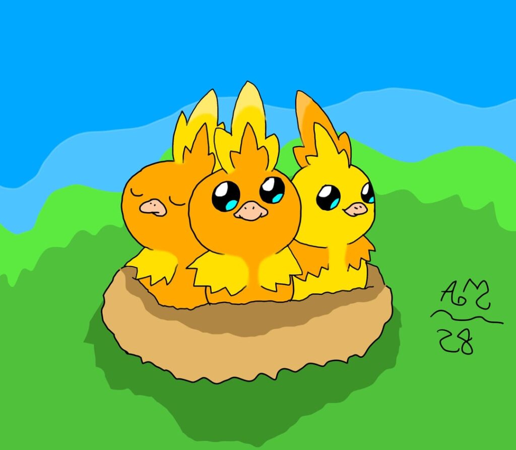 Three adorable Torchic
