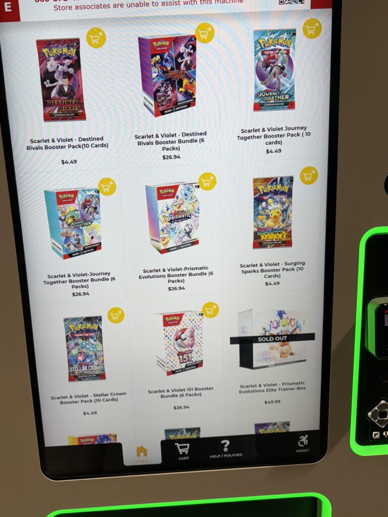How often does the vending machine update and release product? Is it random?