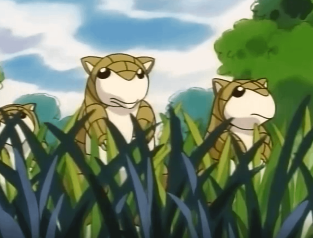 Why did Sandshrew have lips in the first episode of the anime?