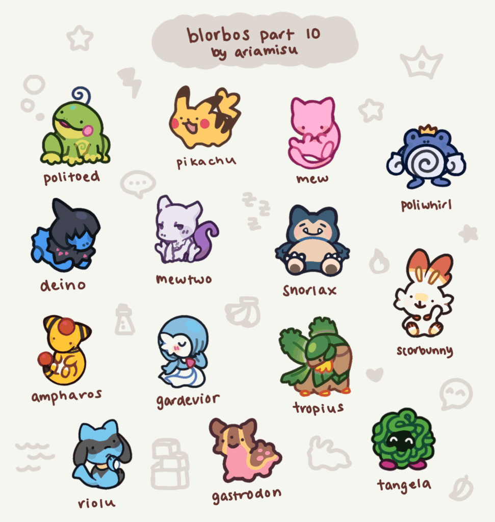 decided to blorbify some (mostly) gen 1-3 pokes!