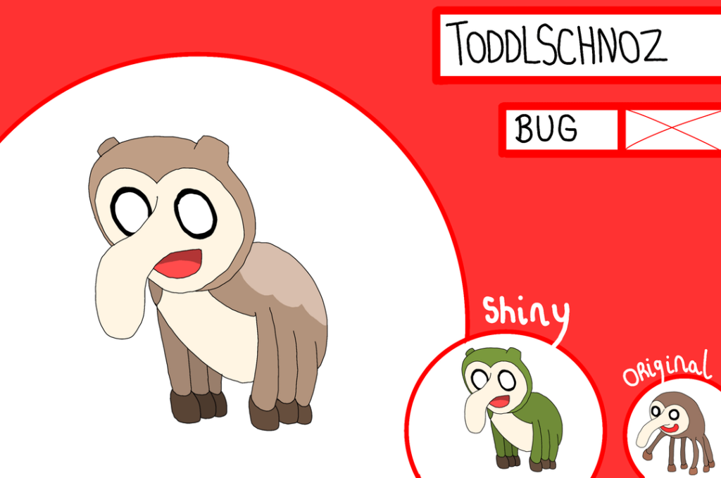Two Bug-Type Lines, both opposite sides of the same coin... one who loves to act as the villain, and the other, actually evil! The redesigns of the Toddleschnoz and the Crypillari Line!