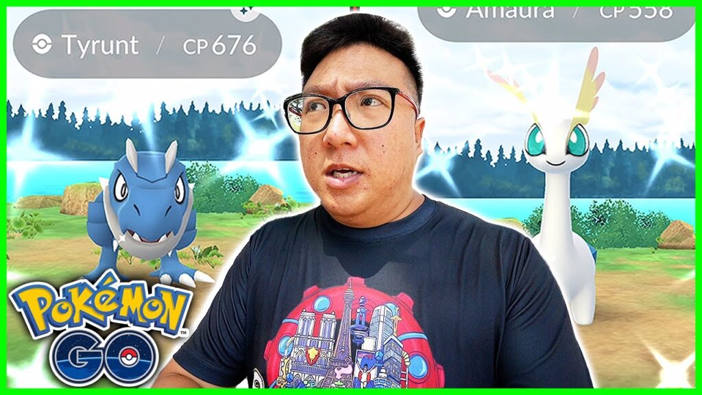 Fossil Research Day with Shiny Tyrunt And Shiny Amaura in Pokemon GO