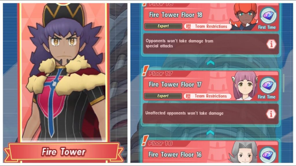Pokemon Masters EX Pasio Fire Tower: Floors 16-18