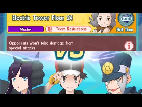Pokemon Masters EX - Electric Tower Floor 24 (SSA Elesa, SST Red, SS Emmet)