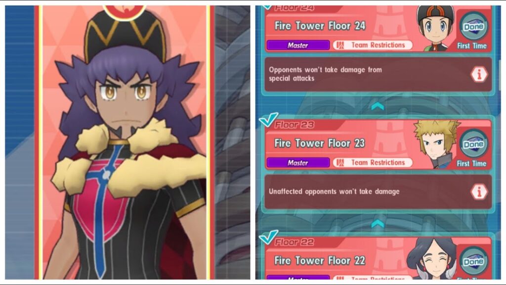 Pokemon Masters EX: Pasio Fire Tower Floors 22-24