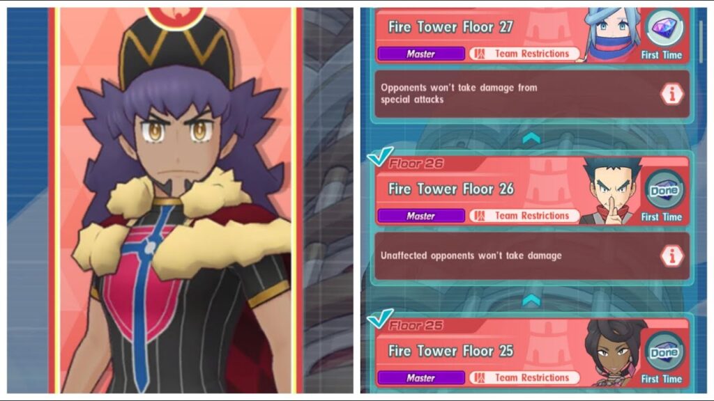 Pokemon Masters EX: Pasio Fire Tower Floors 25-27