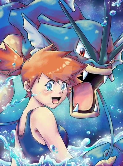 Misty and Gyrados Fanart by my wife (PrincessYoshi)