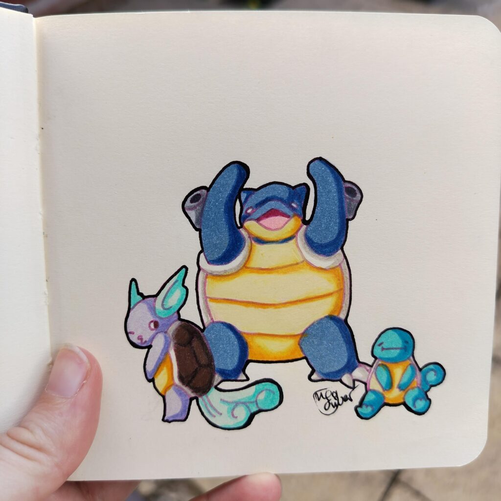 The line of water turtles [OC]