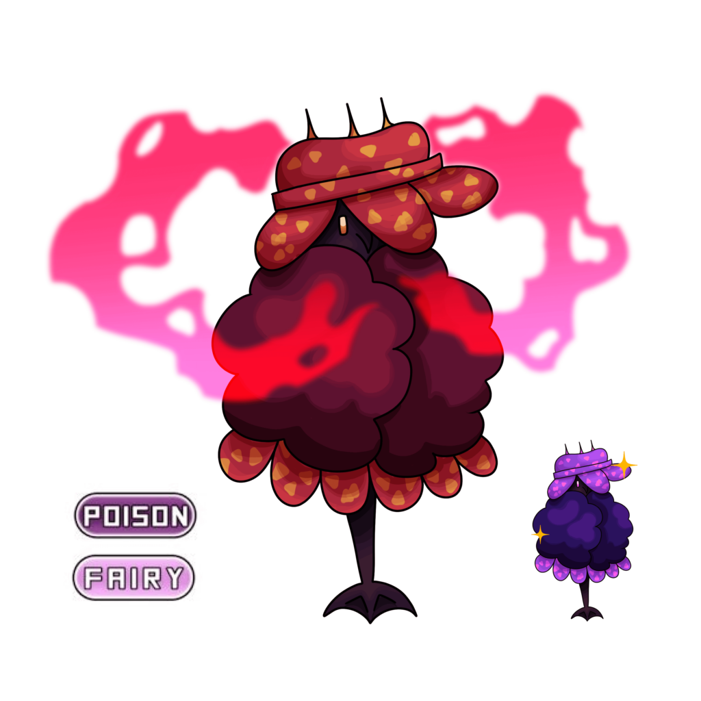 Amoldsia: The Rafflesia-Puff pokemon.
