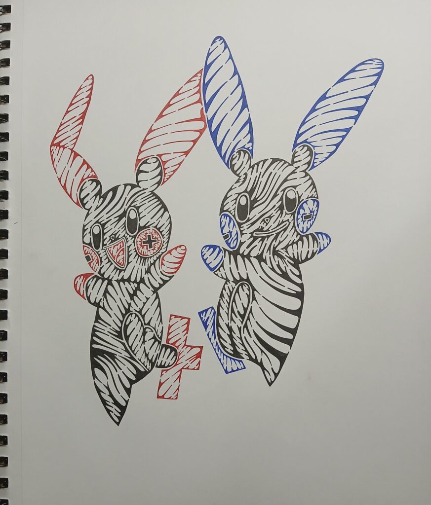 Plusle and Minun.
