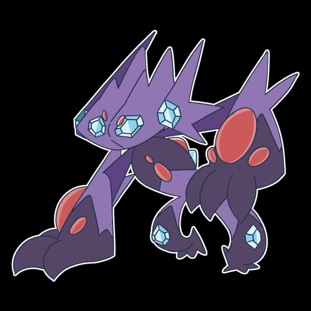 Meet Gnarlite and Gemina. Male and Female split evo for Sableye. Gnarlite is Dark/Ghost. Gemina is Dark/Fairy. Art by Objectect. Thanks Objectect. Criticism Welcome