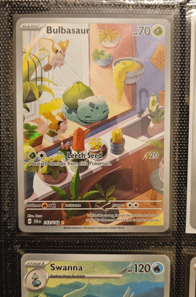 Just started collecting a month ago, and I pulled this little guy from Stellar Crown today! 🥹🌱💚