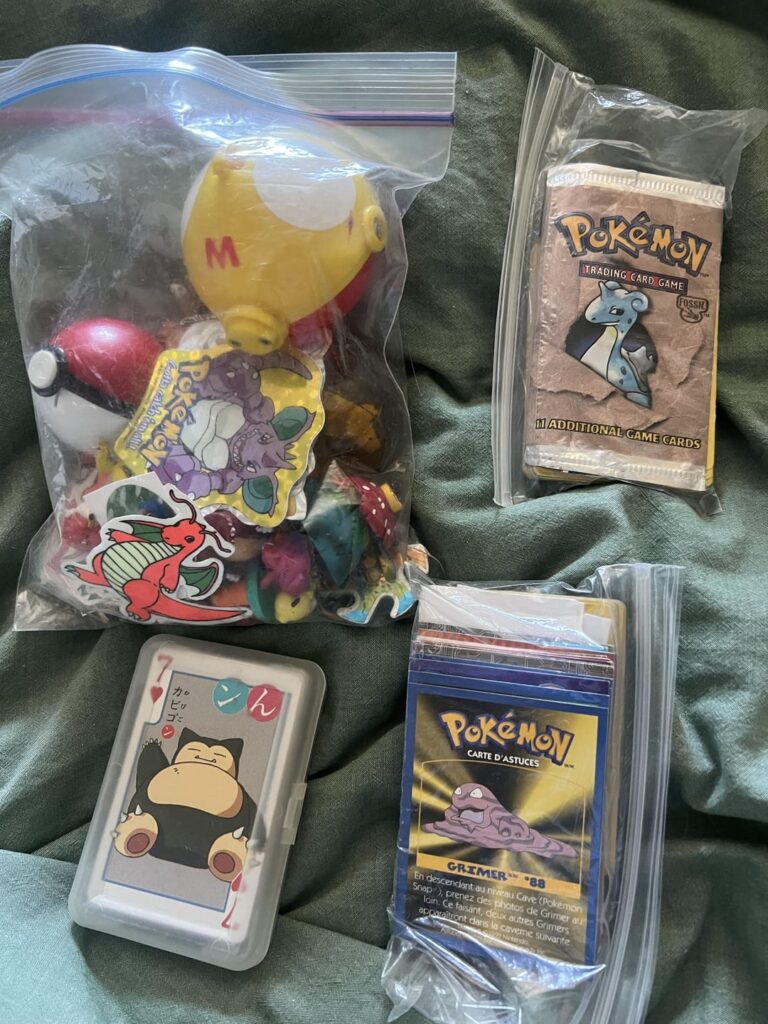 Found a couple ziplocs full of duplicates 10-11 year old me stashed away 😂 along with stickers and toys.