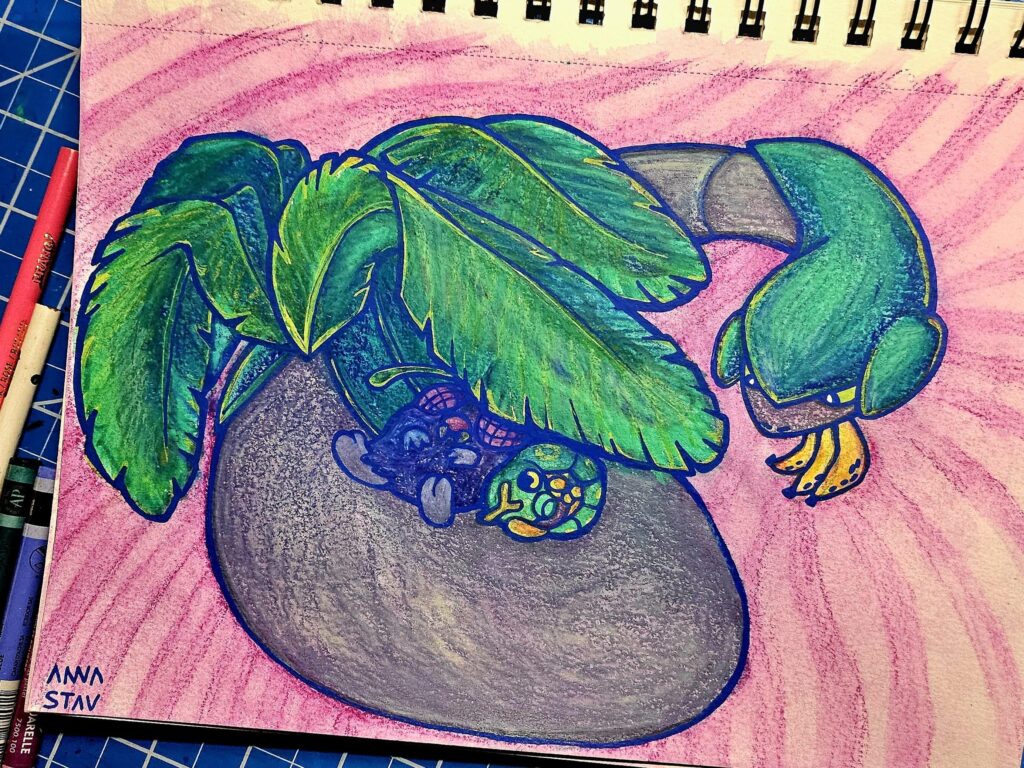 I drew Tropius! (Idk if hes anyone's fav but I 💚 him) [oc]