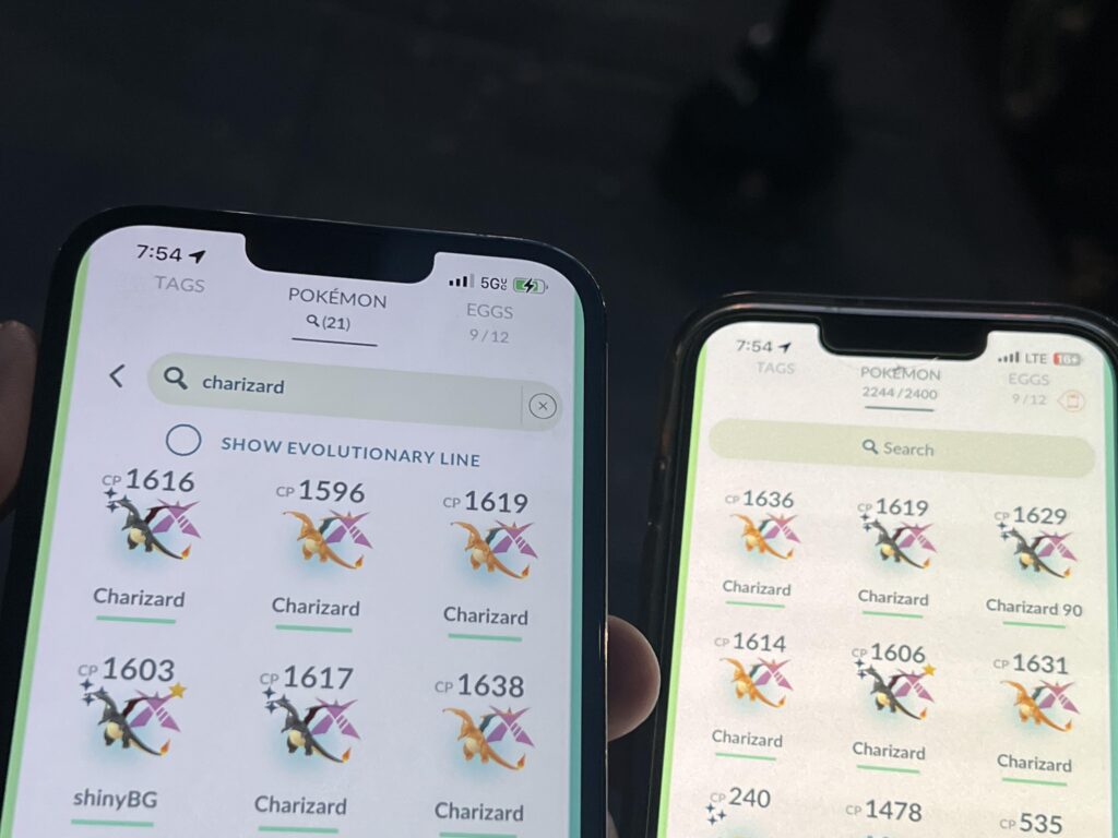 a friend and i got 6 shiny charizards in 6 battles: 50% shiny rate