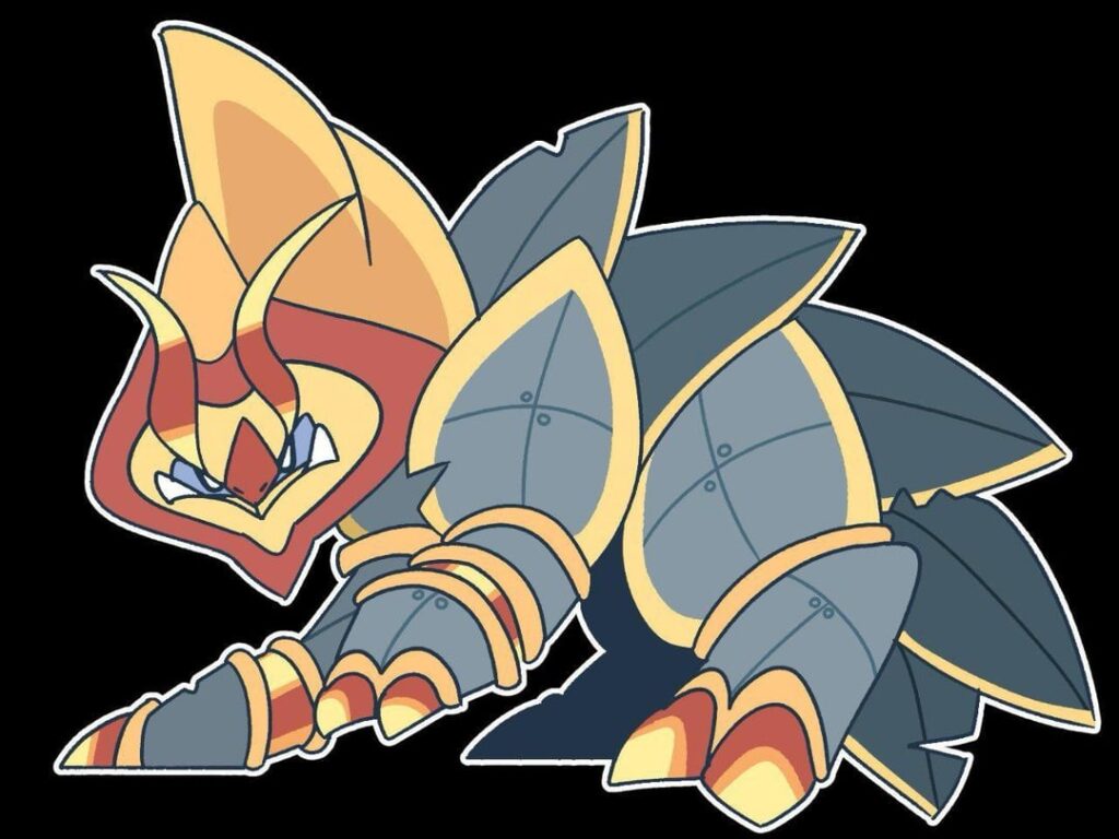 Meet Duxion. Part of the legendary trio with Seasar and Equitius. The Legionary Pokemon. Art made by u/Objecect. Thanks objecect.