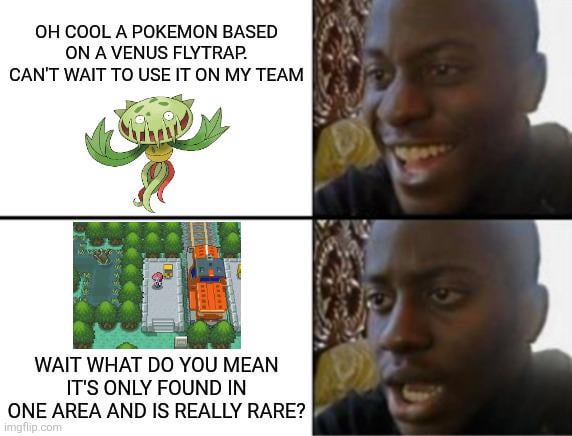 I really like the Pokemon Carnivine, but I wish it would be easier to get in the games it was introduced in
