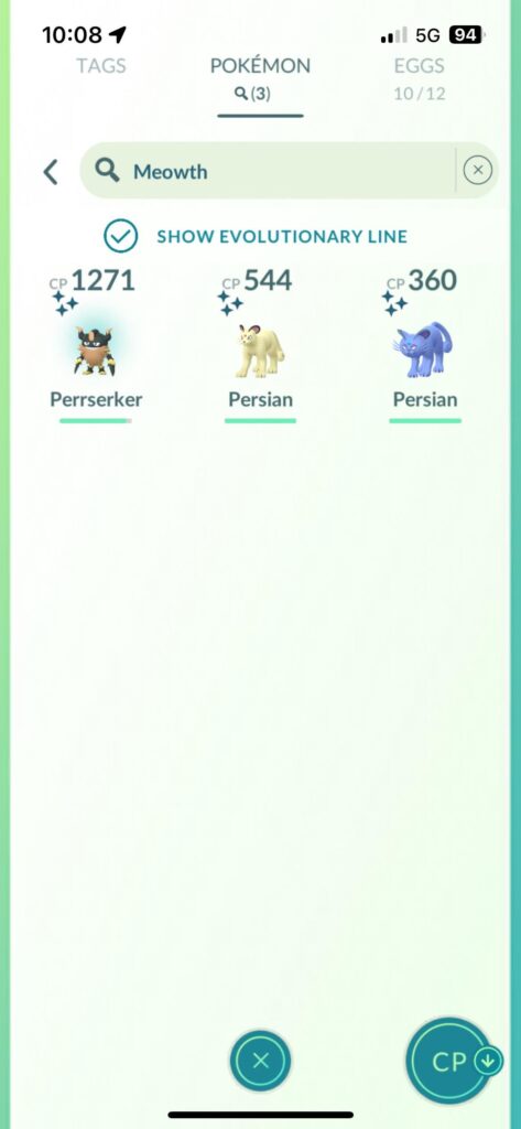 I have all the shiny meowth evolution