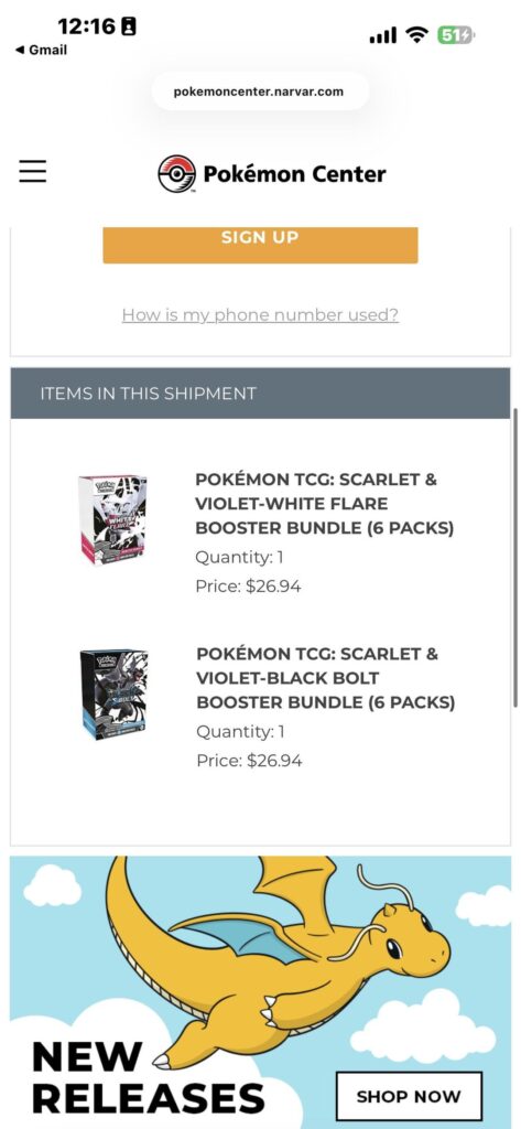 First Time order On PC