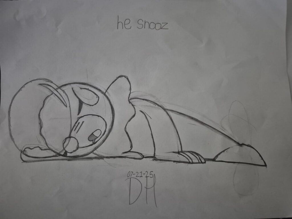 he snooz (sketch -> digital)