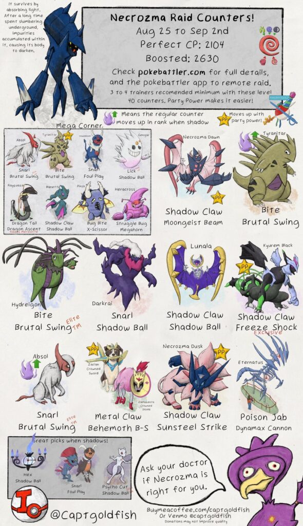 Necrozma and Mega Salamence raid guides. Top general lvl 40 counters, info from pokebattler.com