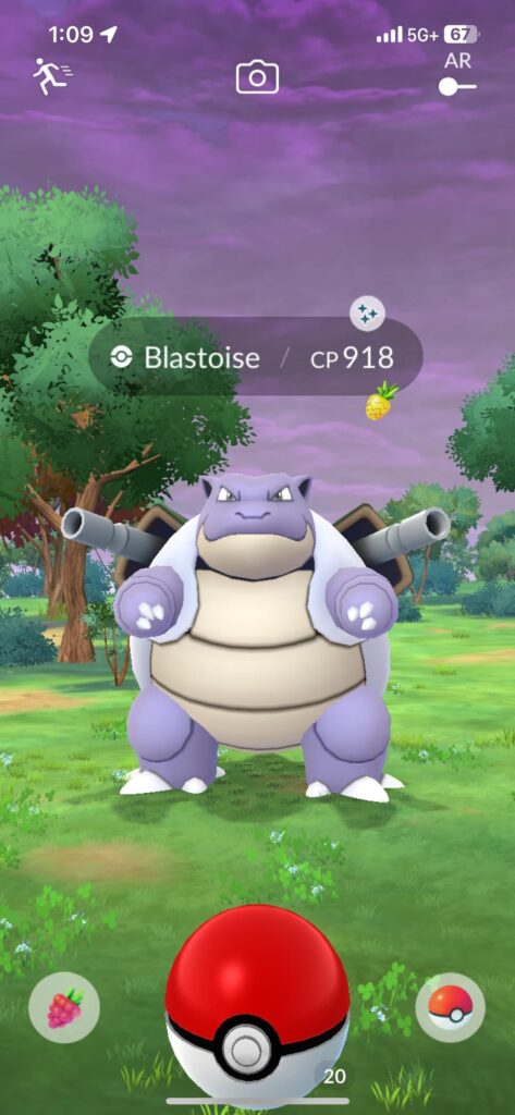 Was surprised to see a Blastoise spawn in the wild… was even more surprised when I clicked on it