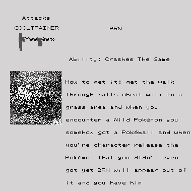 Another Glitchmon that I encountered in Pokémon Red GB Gen 1.