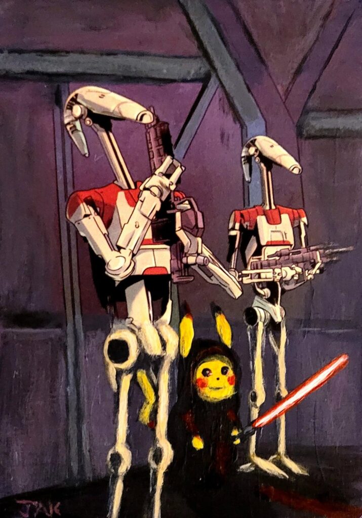 Darth Pikachu, by me, done a star wars card! 😮