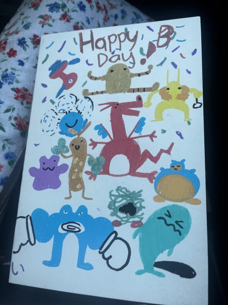Poke-man b day card I made