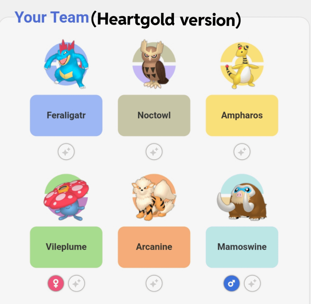 My Team Pokemon