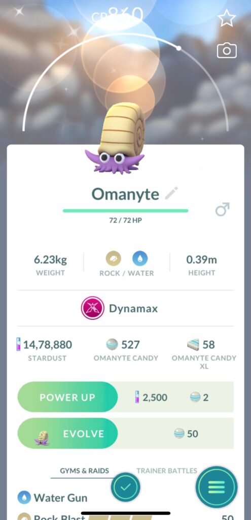 Shiny confirmation for Dmax Omanyte