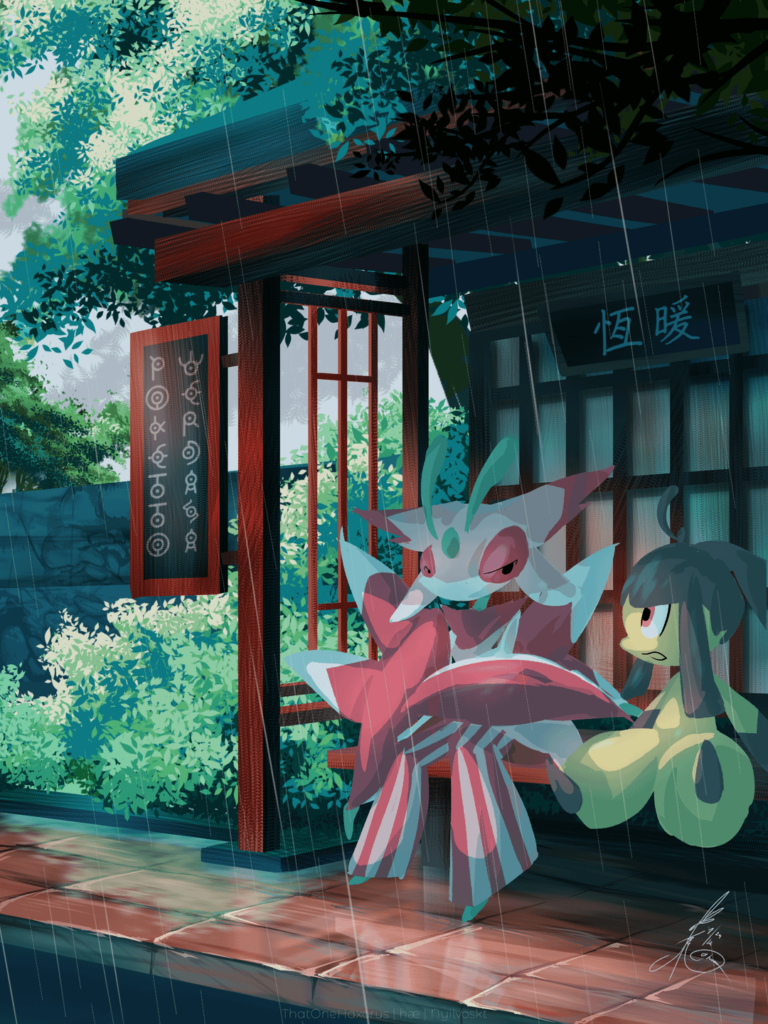 [OC] Some Pokémon + Scenery I draw