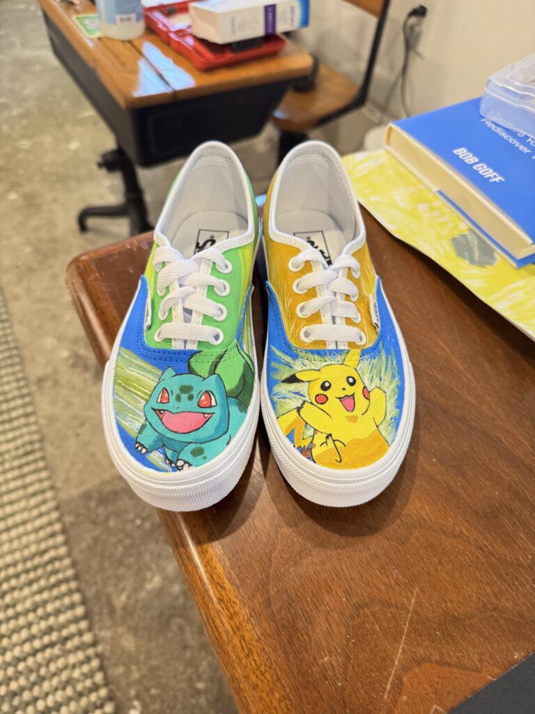 Hand-painted Pokémon shoes