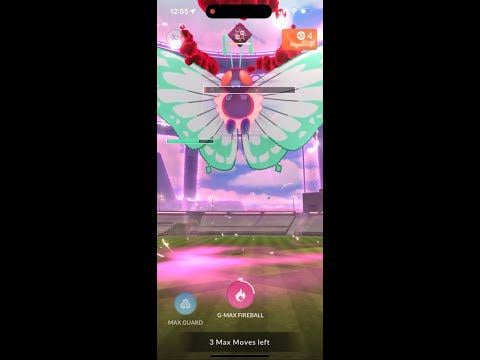 Gigantamax Butterfree Duo Battle, No Mushroom, No Adventure Effect, Sun Weather + 4 gloves helpers.
