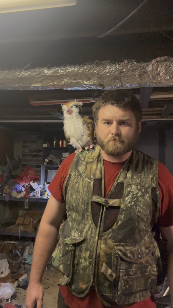 My animatronic Pidgey FINALLY sits on my shoulder!