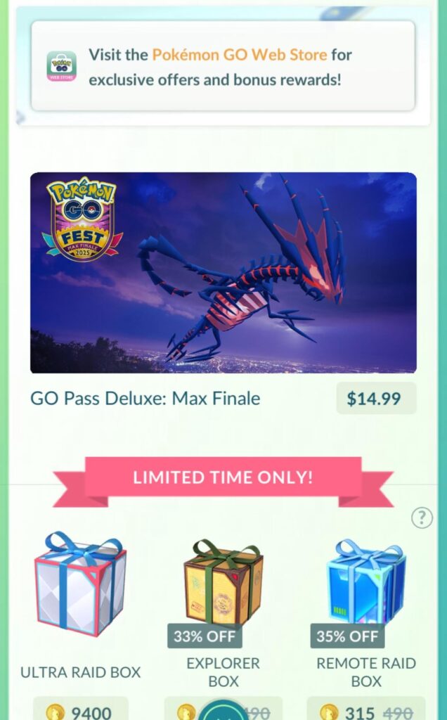 Go Pass Max Finale appears in the in-game store!
