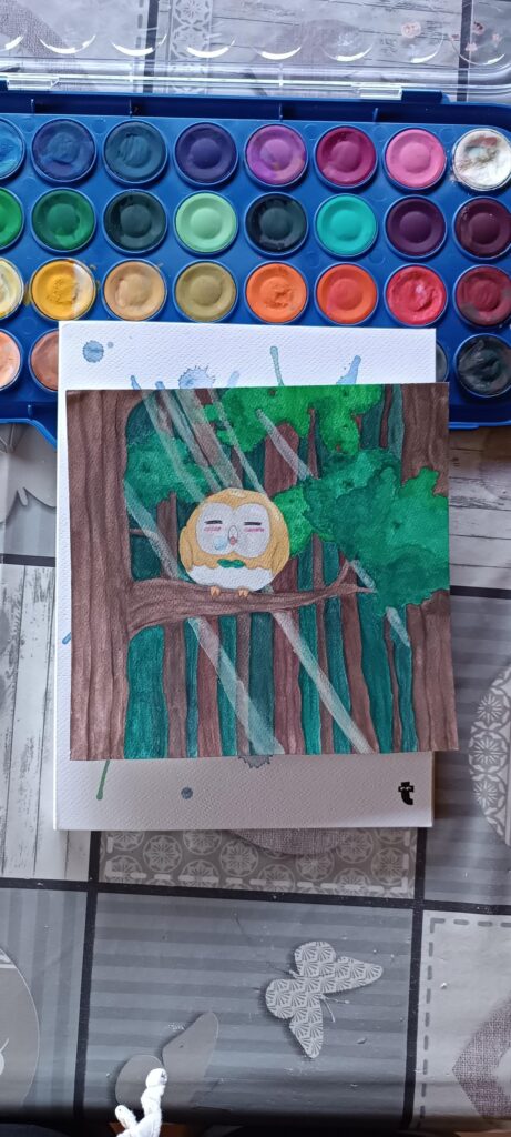 [OC] Sleepy rowlet in the forest