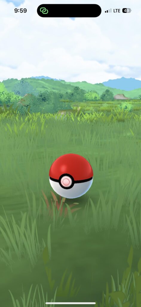 Pokeball making grass turn white and red