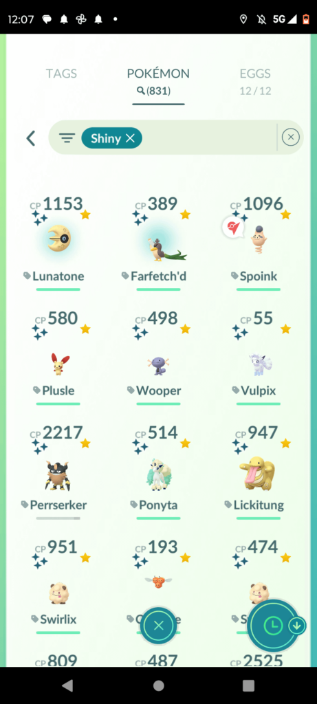 831 Shiny now.. I was just going inside to my apartment and figured before I shut off my Pokemon Go, might as well catch this Lunatone. It turned out to be a ✨Shiny✨ Lunatone. I couldn't get a screenshot because my photos were full and I didn't want to exit out of it.