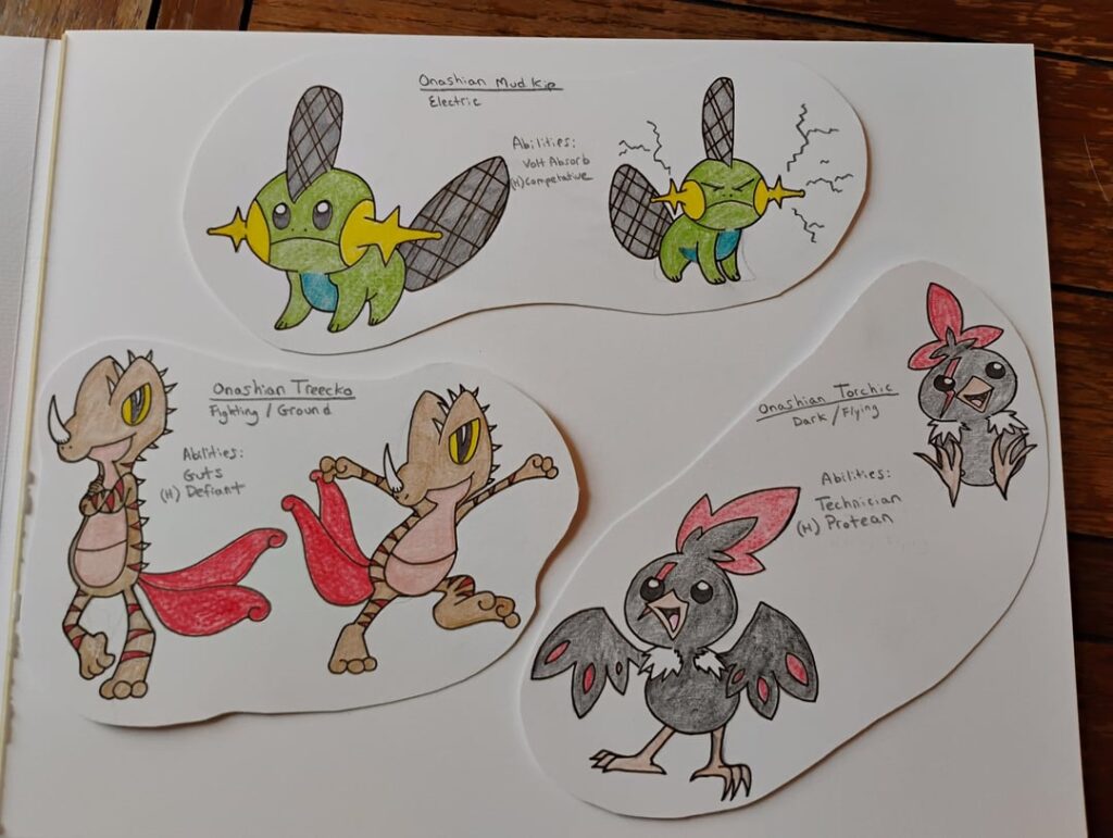 Some old drawings of regional hoenn starters